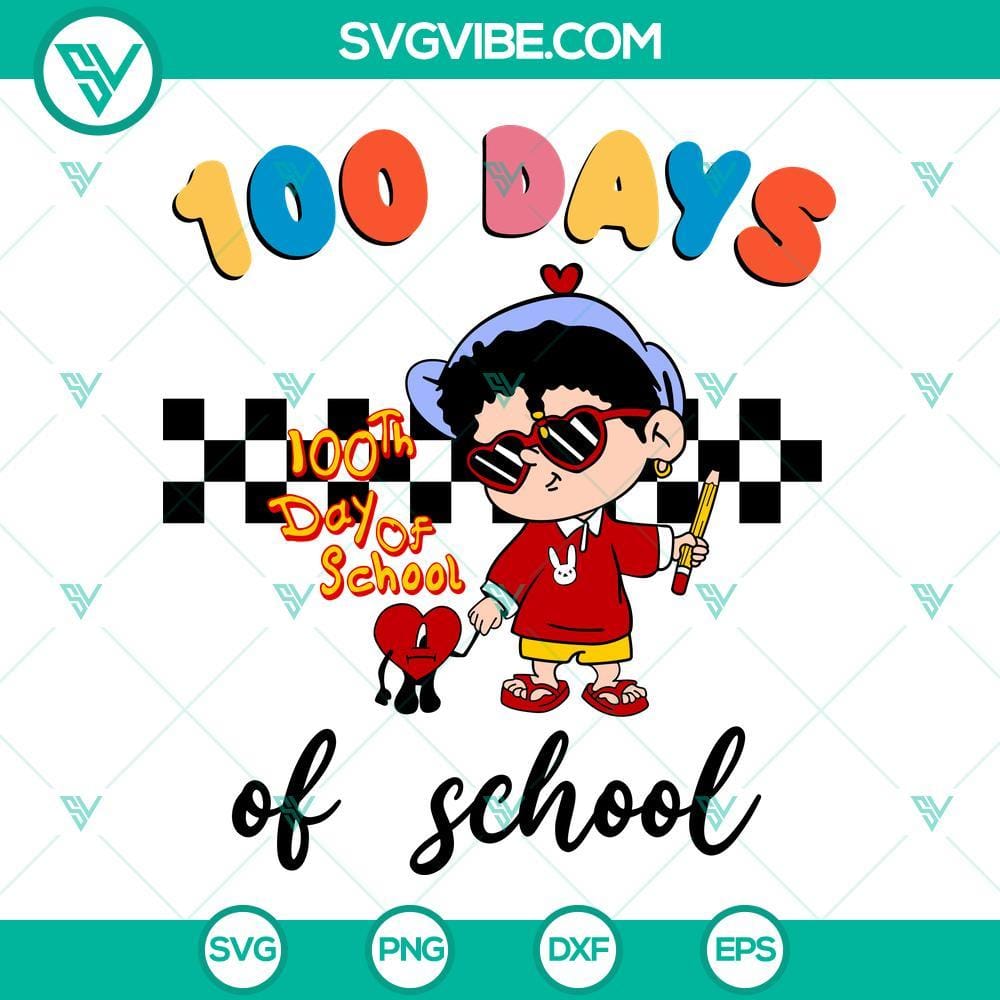 bad-bunny-100-days-of-school-svg-bundle-baby-benito-100-days-smart-svg-100th-day-of-school-svg-100-dias-mas-brillante-svg-png-dxf-eps-4-mockup-1.jpg Bad Bunny 100 Days of School SVG images bundle featuring Baby Benito for school celebrations, SVG designs for 100th day crafts.