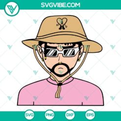 Bad Bunny "Un Verano Sin Ti" heart SVG download featuring Baby Bad on bucket hat, trendy design for digital projects.