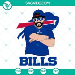 Bad Bunny Buffalo Bills football team logo SVG images for Cricut and Silhouette, with DXF, EPS, PNG file formats for crafting.