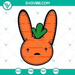 Bad Bunny Carrot SVG images with Una Pascua Sin Ti design, perfect for Easter. Easter Bad Bunny SVG file for festive designs.