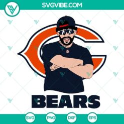 Bad Bunny Chicago Bears SVG for Cricut and Silhouette machines, available in DXF, EPS, PNG formats. Ideal for crafts and projects.