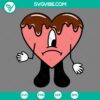 Bad Bunny Valentine themed SVG image for chocolate heart design, available in PNG, EPS, and DXF files. Ideal for digital crafting.