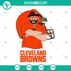 Bad Bunny Cleveland Browns SVG files for Cricut and Silhouette, featuring DXF, EPS, and PNG formats for crafting projects.