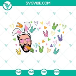 Bad Bunny Easter themed full wrap design for Starbucks cup in SVG, PNG, DXF, and EPS formats.