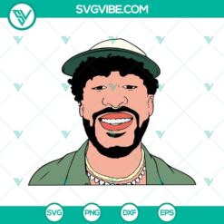Bad Bunny face SVG design for "Un Verano Sin Ti" song download, PNG and DXF files included.