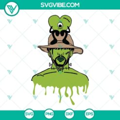 Bad Bunny Frankenstein Monster Halloween SVG design for digital download with PNG file. Great for spooky Halloween projects.
