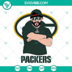 Bad Bunny Green Bay Packers SVG images for Cricut and Silhouette, in DXF, EPS, and PNG formats, ideal for crafting projects.