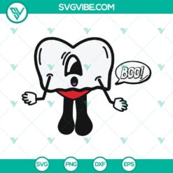 Spooky Halloween Bad Bunny Heart Boo Ghost SVG design for Cricut - PNG, DXF, EPS included. Great for Halloween crafting projects.