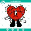 Bad Bunny Heart Christmas Lights SVG PNG DXF EPS digital files for holiday crafts and decorations.