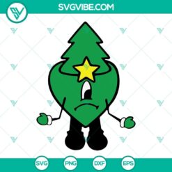 Bad Bunny Heart Christmas SVG Download Bundle with Santa Claus design, festive holiday digital graphic perfect for DIY holiday crafts.