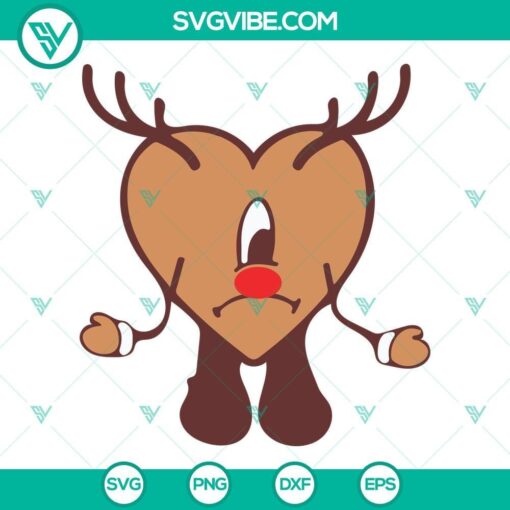 Bad Bunny Heart Christmas SVG Download Bundle, Bad Bunny Santa Claus 1