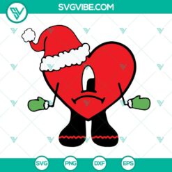 Bad Bunny Heart Christmas Tree SVG Download, Bad Bunny Heart Reindeer 4