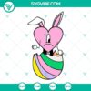 Bad Bunny themed Easter egg SVG download with heart design, available in PNG, DXF, and EPS formats for Easter crafts and projects.