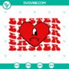 Bad Bunny Heart Easter SVG with Retro Wavy Letters, ideal for Easter crafts, SVG file download.