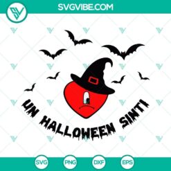 Bad Bunny Heart Halloween SVG File Bundle with Un Halloween Sin Ti design. Ideal for Halloween-themed projects.