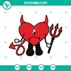 Bad Bunny Heart Monster SVG for Cricut and Silhouette, PNG DXF EPS download with cute cartoon design, perfect for crafting projects.