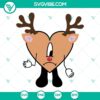 Bad Bunny Heart Reindeer Christmas SVG with DXF and PNG files for festive holiday crafting.