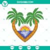 Bad Bunny heart shape beach and dolphins vacation SVG files, ideal for travel designs.