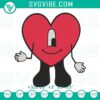Bad Bunny heart smile embroidery design featuring a "Un Verano Sin Ti" pattern on a digital product.