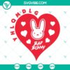 Bad Bunny heart Valentine SVG file with love theme, YHLQMDLG design, ideal for SVG download and crafting projects.