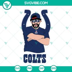 Bad Bunny Indianapolis Colts themed SVG images for Cricut and Silhouette, available in DXF, EPS, and PNG formats.