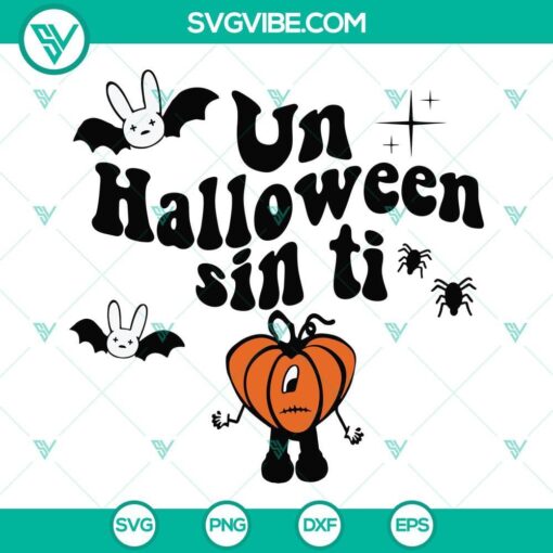 Bad Bunny Logo Bat Halloween SVG Files for Un Halloween Sin Ti theme, SVG Download PNG DXF format.