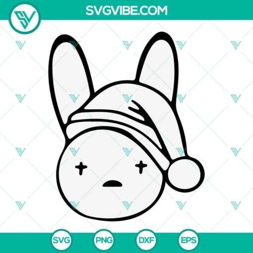 Bad Bunny Christmas logo SVG, PNG, EPS, DXF cut files for festive crafts and decorations.