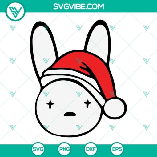 Bad Bunny Logo Christmas SVG Files PNG EPS DXF Cut Files 1
