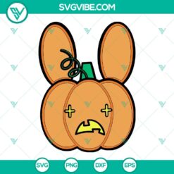 Bad Bunny logo pumpkin Halloween SVG design for Cricut, includes PNG, DXF, and EPS file formats for download.