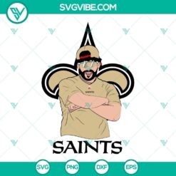 Bad Bunny New Orleans Saints themed SVG, DXF, EPS, and PNG files for Cricut and Silhouette machines. Great for NFL and music fans.