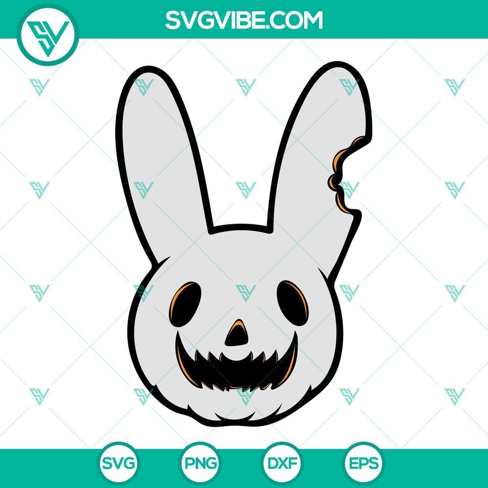 Bad Bunny Pumpkin Halloween SVG PNG DXF EPS Digital File Clipart Bad Bunny Pumpkin Halloween SVG Files PNG DXF EPS Digital File Clipart 1