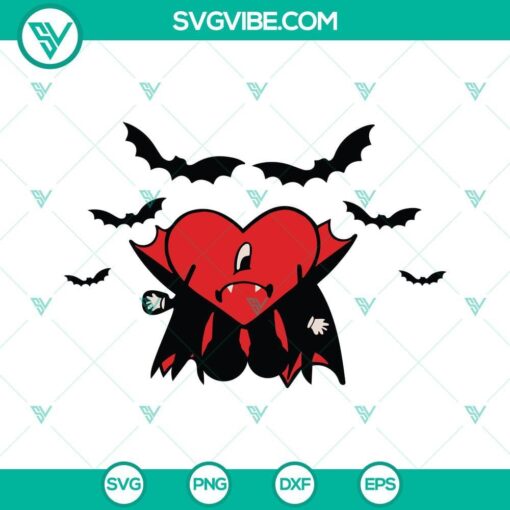 Bad Bunny vampire bats Halloween SVG design for digital cutting files in PNG, DXF, EPS formats.