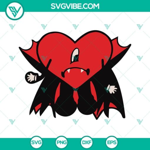 Bad Bunny Sad Heart Vampire SVG Download Bundle, Bad Bunny Un Halloween 1