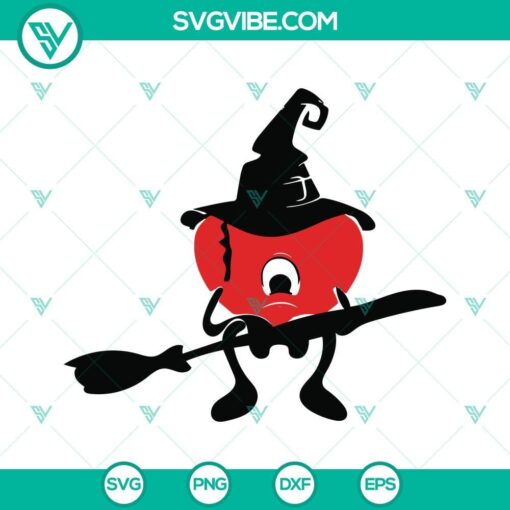 Bad Bunny Sad Heart Witch Halloween SVG design for PNG cut file download. Unique and spooky Halloween-themed digital art.