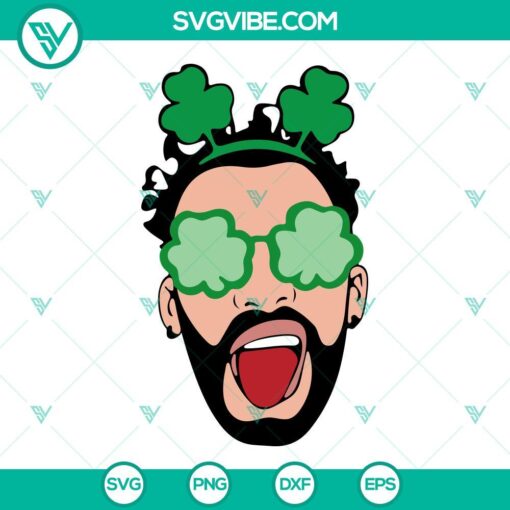 Bad Bunny Shamrock Glasses SVG Files for St. Patrick's Day featuring Baby Benito, festive and fun vector graphics for crafts and designs.