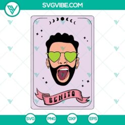 Bad Bunny Tarot Card SVG Bundle with PNG EPS DXF Cut files for crafting and design projects.