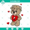 Bad Bunny teddy bear and "Un San Valentin Sin Ti" SVG design for Valentine's Day with Bad Bunny theme.