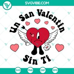 Bad Bunny Valentine's Day SVG with Sad Heart Cupid and Happy design, ideal for download.