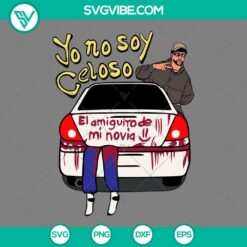 Bad Bunny "Yo No Soy Celoso" SVG file featuring unique design, perfect for crafting projects. PNG, EPS, DXF files included.