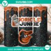 Baltimore Orioles Dunkie Junkie Glitter 20oz Tumbler Wrap PNG File - vibrant tumbler design featuring team logo and glitter elements.
