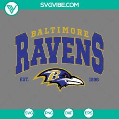 Baltimore Ravens SVG logo download, established in 1996. Modern design for Ravens fans.