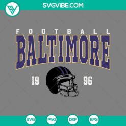 Baltimore Ravens football 1996 Cut Files collection in SVG, PNG, DXF, and EPS formats. Ideal for DIY crafts and projects.