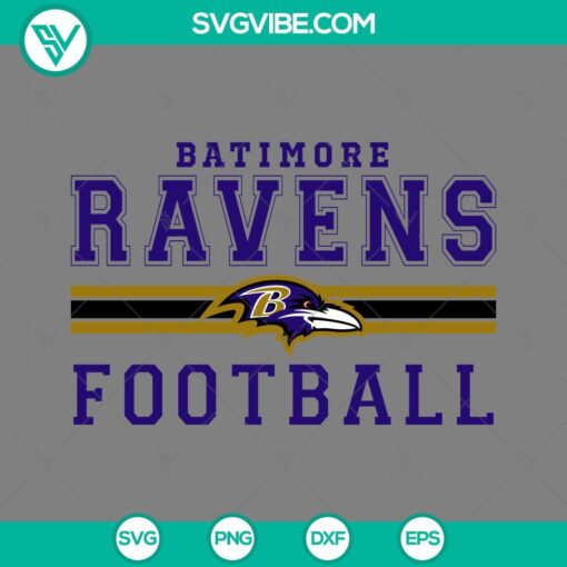 Baltimore Ravens football team logo in SVG format for download - PNG cut files ideal for Ravens fans, football crafts and DIY projects.