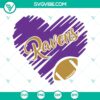 Baltimore Ravens heart SVG image for NFL fans, football design in PNG format for download.