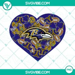 Baltimore Ravens themed heart Valentine PNG download designs for fans, perfect for digital use on Valentine's Day.