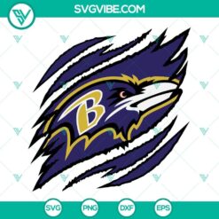 Baltimore Ravens Ripped Claw SVG with logo and design elements - Baltimore Ravens SVG Files perfect for crafts and projects featuring Ravens mascot.