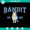 Bandit Bluey SVG file with Bluey cartoon design from 2018. Great for crafts and digital projects.