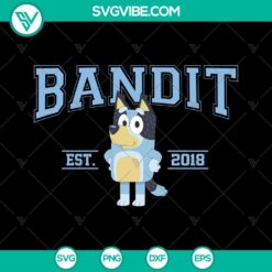Bandit Bluey SVG file with Bluey cartoon design from 2018. Great for crafts and digital projects.