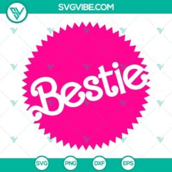Barbi Bestie logo and doll pink SVG files. Barbie and best friend themed SVG images for digital use.