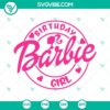Barbie birthday girl SVG file with pink doll and party elements for download. Ideal for Barbie-themed birthday celebrations.